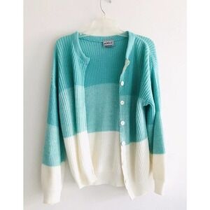Vintage Adele Knitwear | Open Sweater Women's Size M OS Blue Long Sleeves